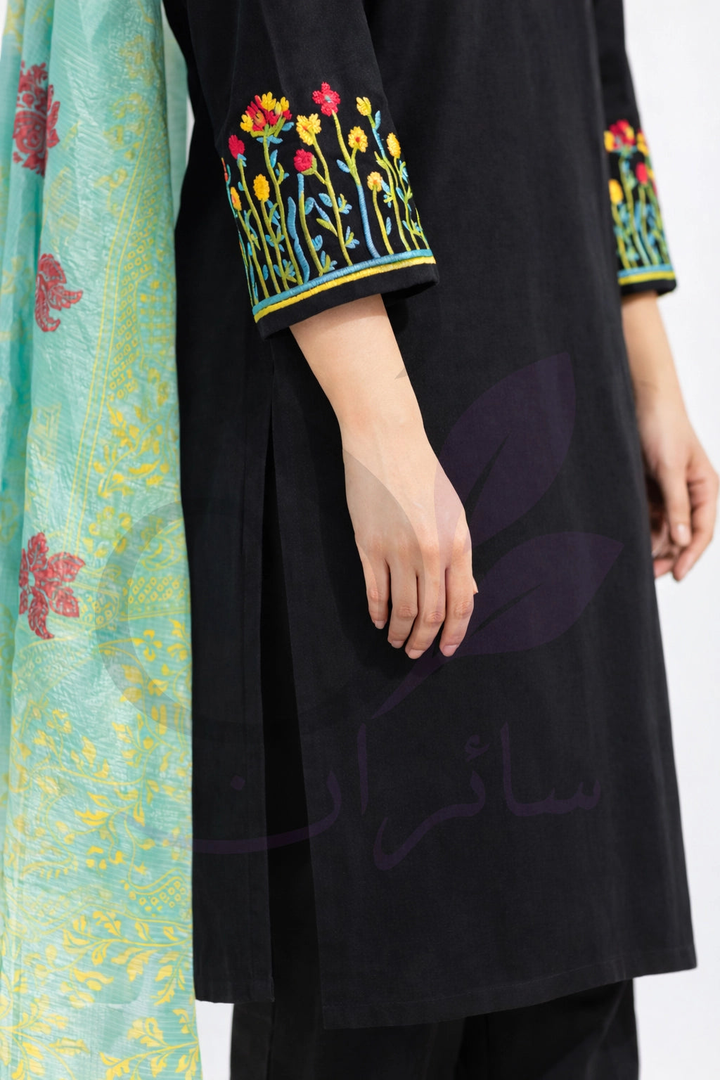 Midnight Bloom – 3 Piece Summer Lawn Suit