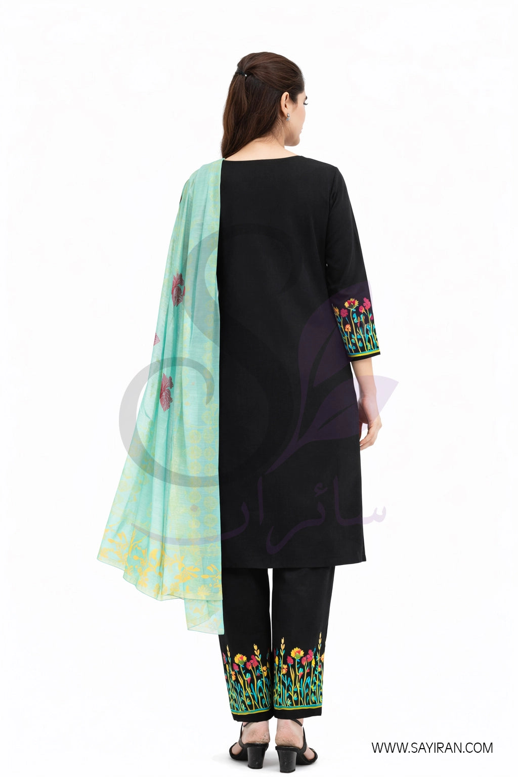 Midnight Bloom – 3 Piece Summer Lawn Suit