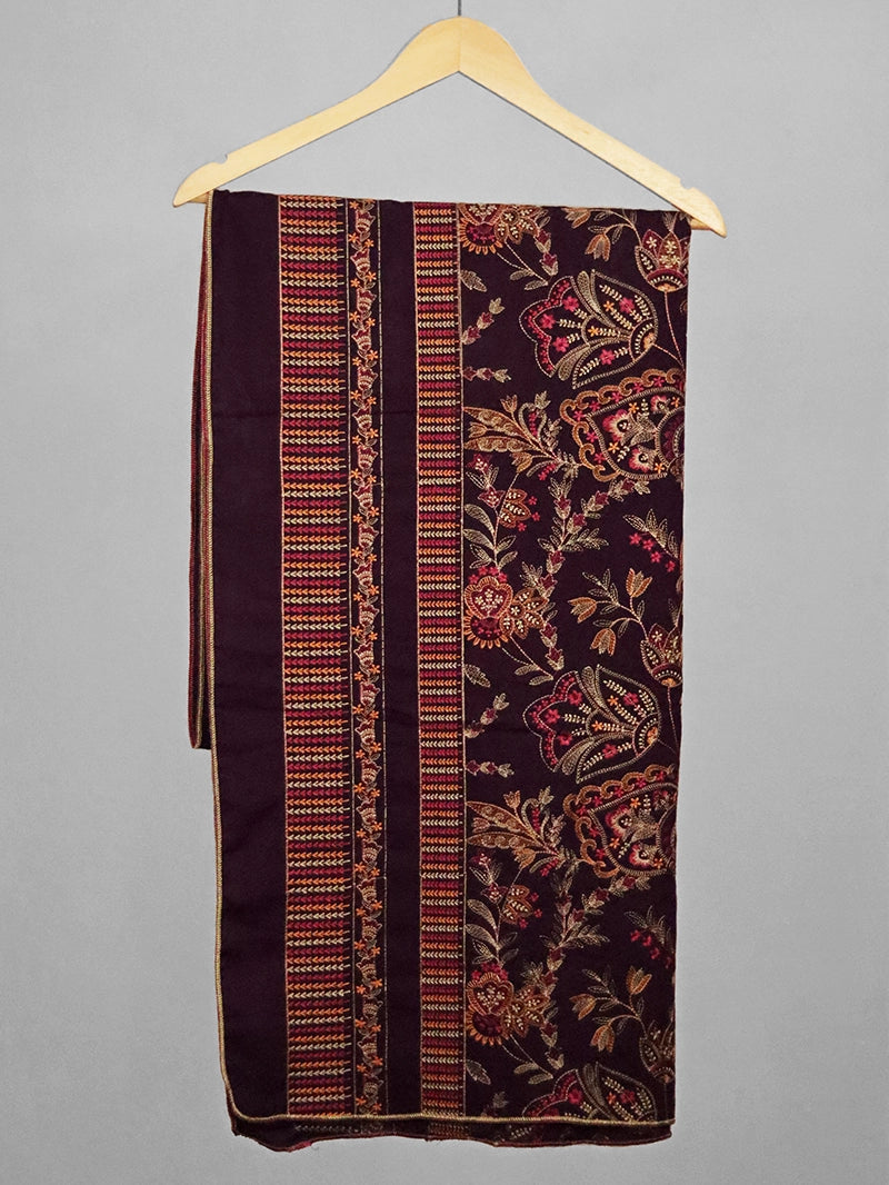 Sayiran’s Autumn Glow – Heavy Embroidered Ethnic Karandi Shawl