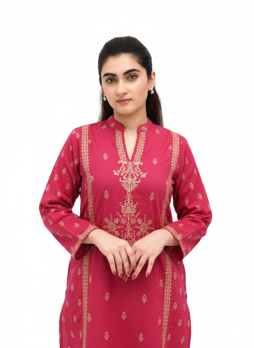 Cultural Grace – Unstitched Modern Embroidered Khaddar 2 Piece