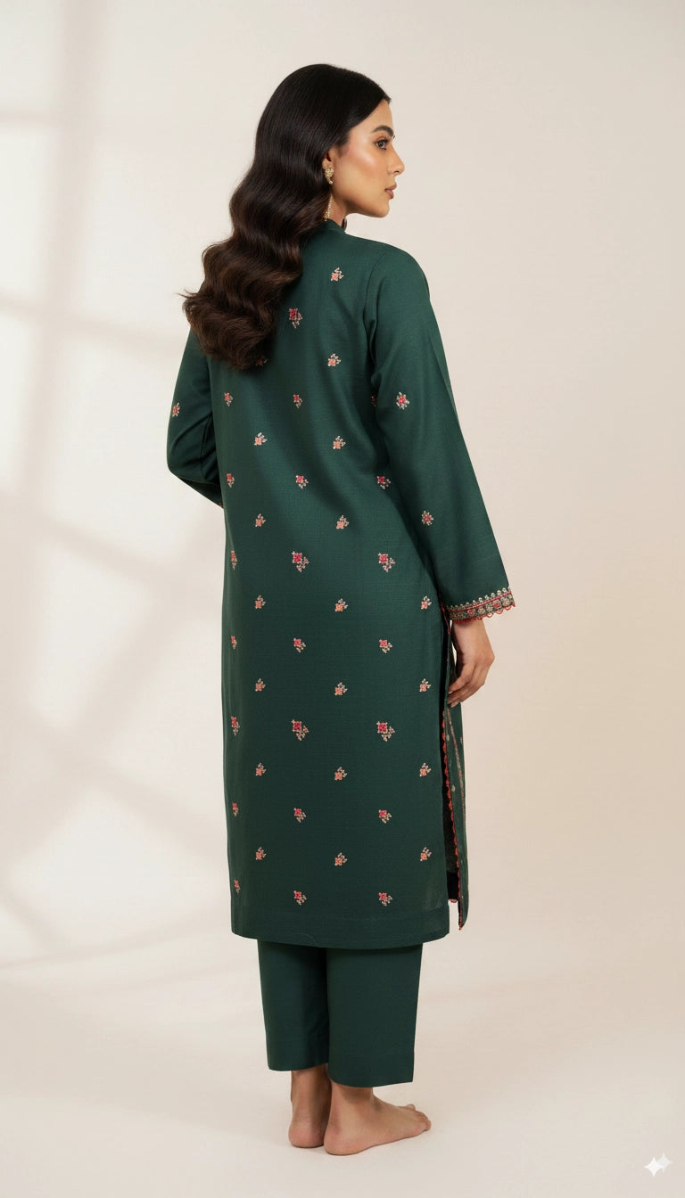 Winter Embroidered Khaddar 2 Piece Unstitched Suit – Casual & Party Wear