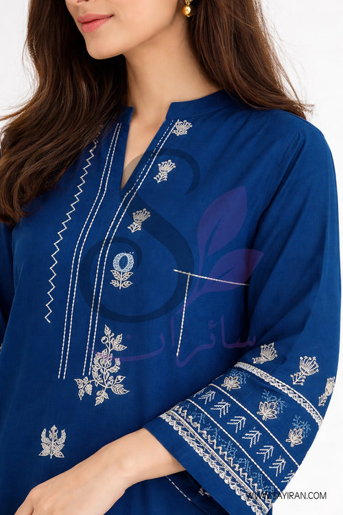 Blue Serenity-2 Piece Embroidered Lawn Suit