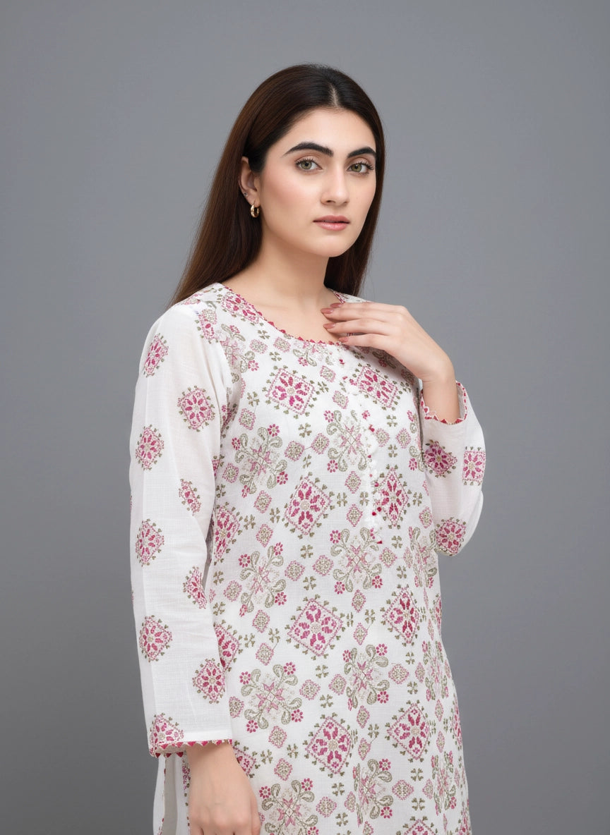 Gulnaar Khaddar – 2 Piece Unstitched Embroidered Dress
