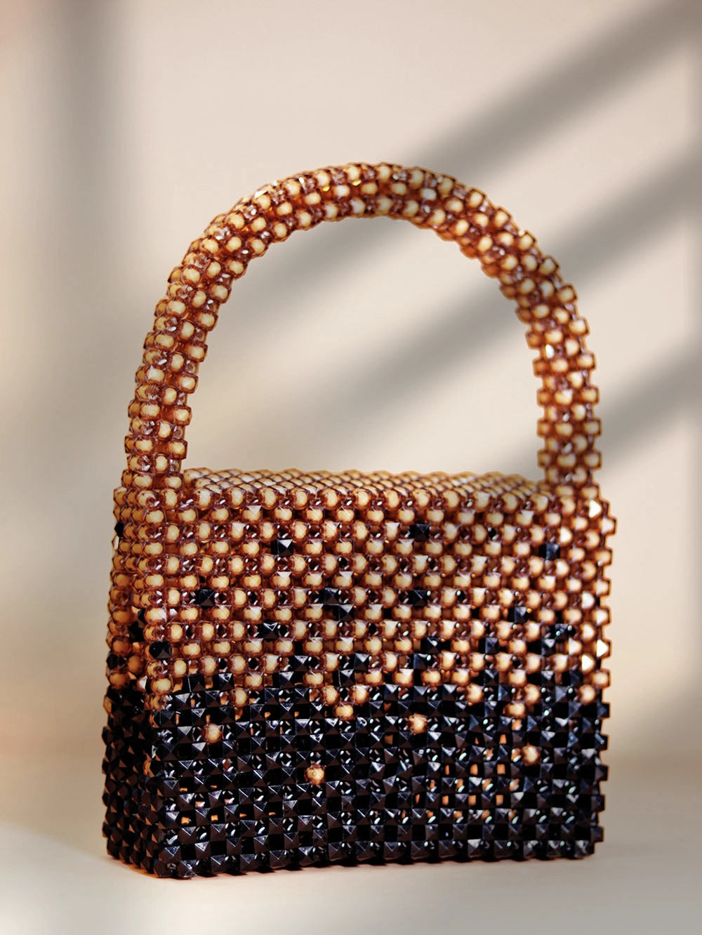 Black Gold Beaded Bag – Black & Nude Gold