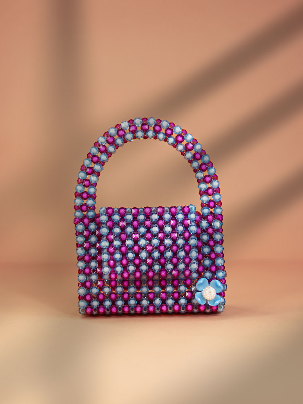 Multicolor Beaded Box Bag – Purple & Pink