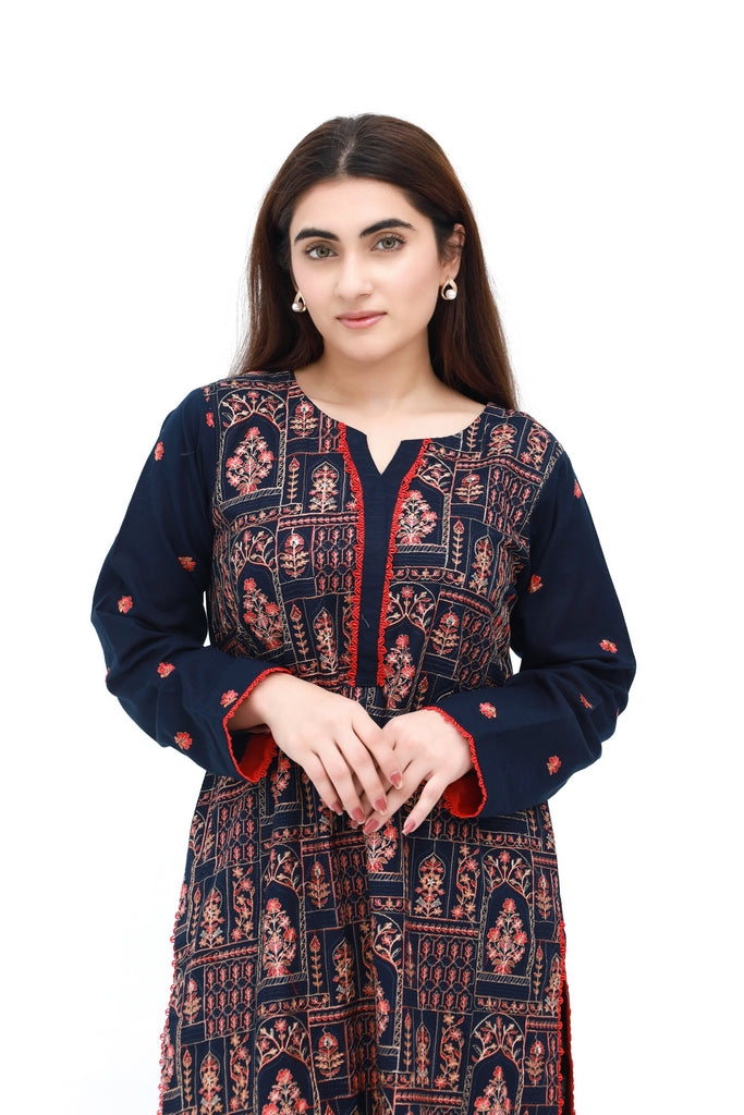 Mughal Arch – Unstitched Suit Embroidered Khaddar 2 Piece