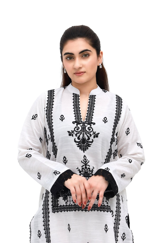 Cultural Grace – Unstitched Modern Embroidered Khaddar 2 Piece