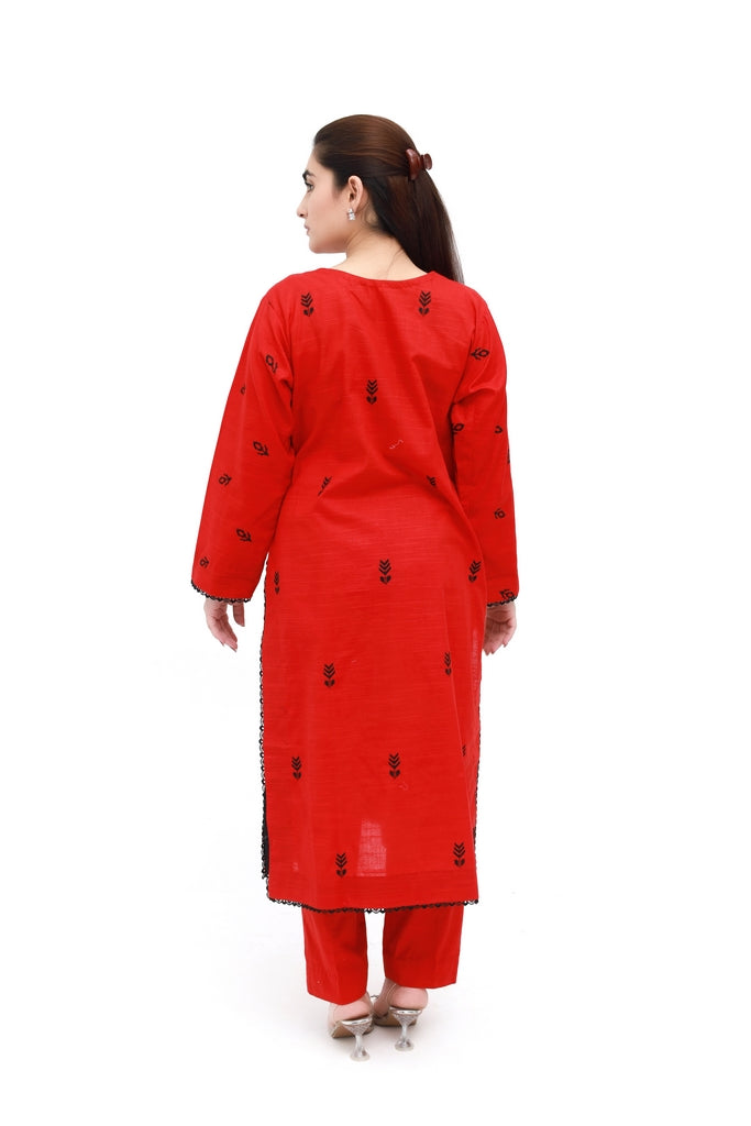 Snowflake Charm – Embroidered Khaddar 2 Piece Unstitched Suit