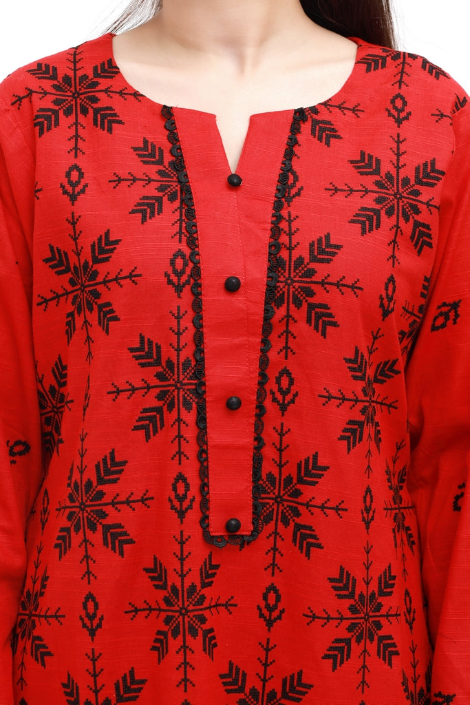 Snowflake Charm – Embroidered Khaddar 2 Piece Unstitched Suit