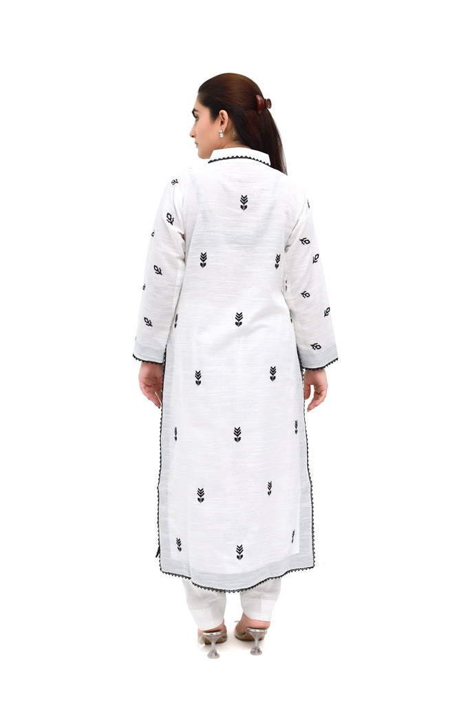 Snowflake Charm – Embroidered Khaddar 2 Piece Unstitched Suit