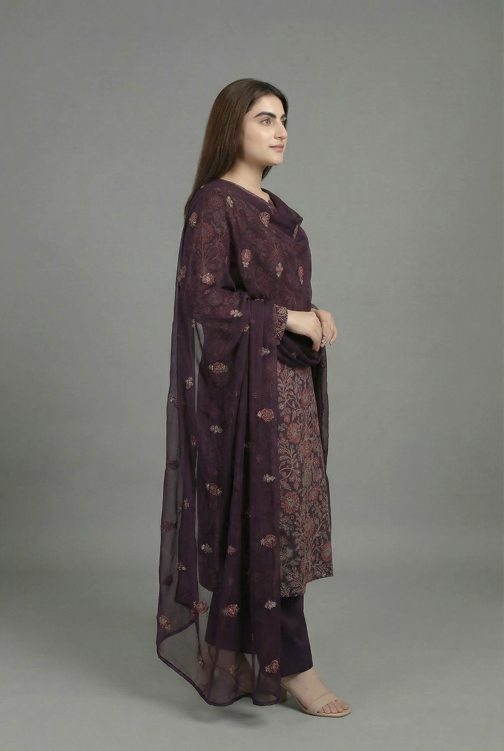 Kashmiri Vines | Premium Unstitched 3-Piece Karandi Suit