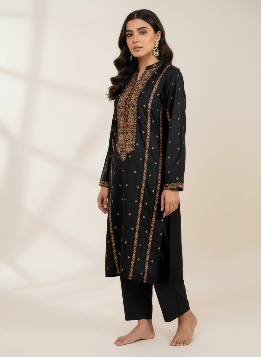 Winter Embroidered Khaddar 2 Piece Unstitched Suit – Casual & Party Wear