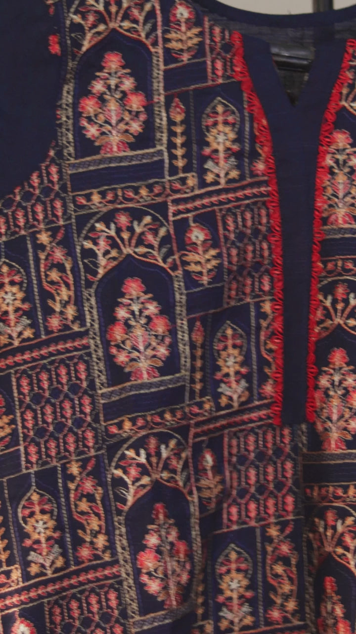 Mughal Arch – Unstitched Suit Embroidered Khaddar 2 Piece